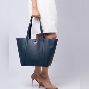 NWT Michael Kors Hadleigh Large Leather Double Handle Tote Bag